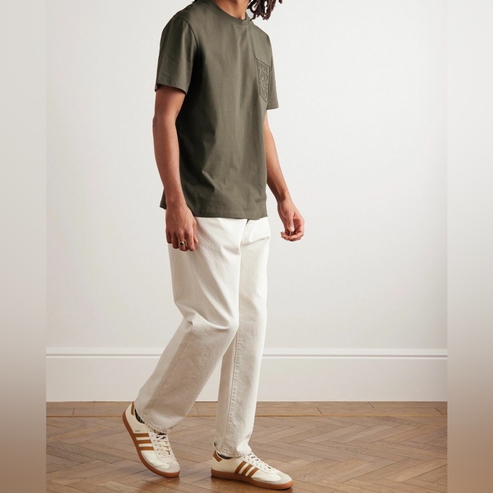 Loewe - Anagram Debossed Cotton-Jersey T-Shirt - Green